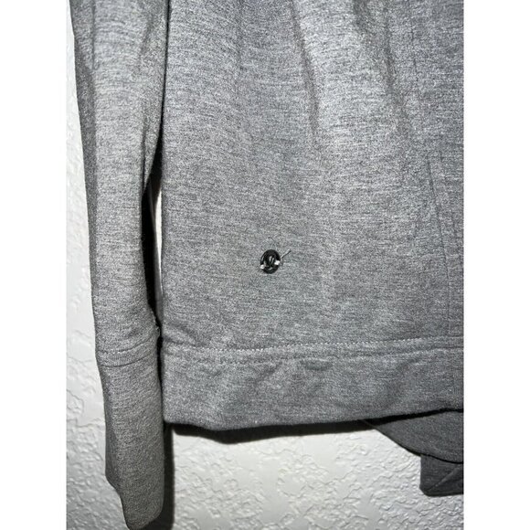 𝅺lululemon Coast Wrap Button Collar Sweatshirt Modal Heather Gray Sz 4 Heavy A1 - Picture 7 of 12